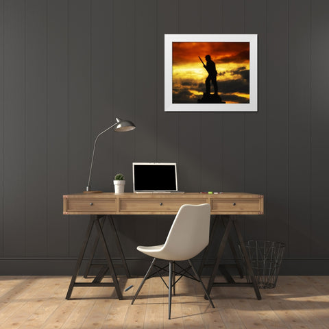 Battlefield Monument White Modern Wood Framed Art Print by Lee, Rachel
