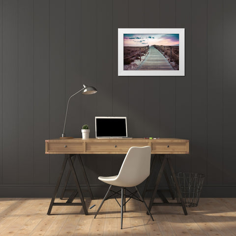 Beach 1 White Modern Wood Framed Art Print by Lee, Rachel