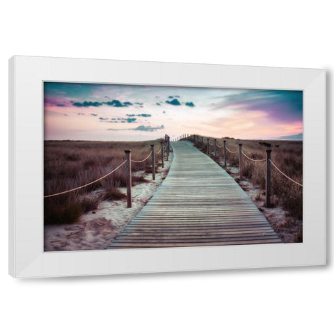Beach 1 White Modern Wood Framed Art Print by Lee, Rachel