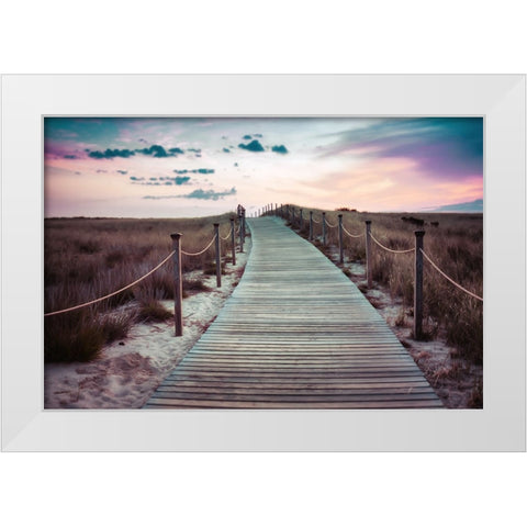 Beach 1 White Modern Wood Framed Art Print by Lee, Rachel