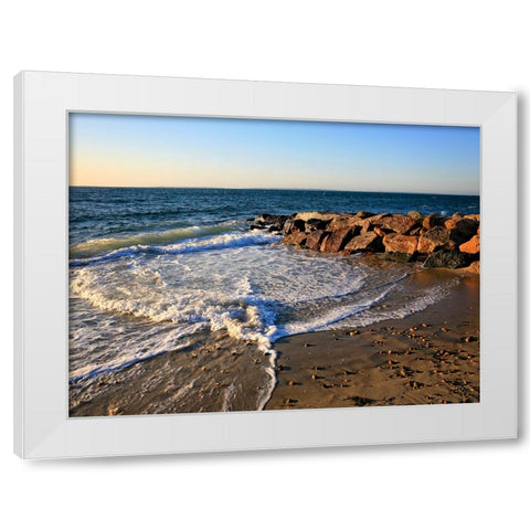 Beach 16 White Modern Wood Framed Art Print by Lee, Rachel
