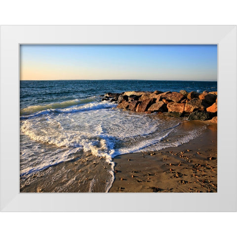 Beach 16 White Modern Wood Framed Art Print by Lee, Rachel