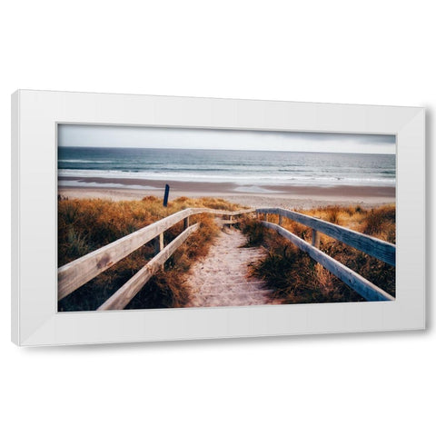 Beach 2 White Modern Wood Framed Art Print by Lee, Rachel