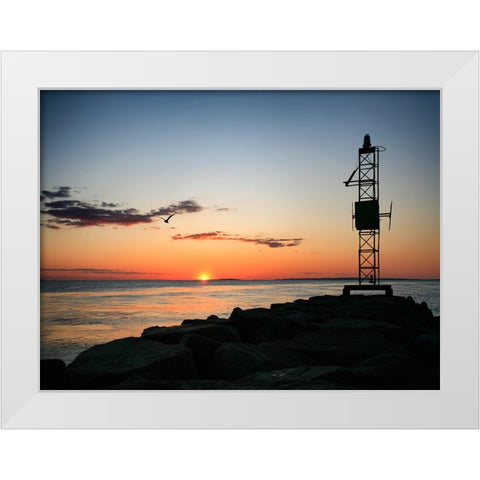 Beach 22 White Modern Wood Framed Art Print by Lee, Rachel