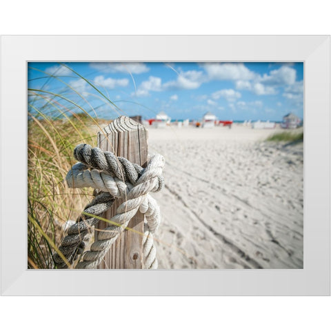 Beach 4 White Modern Wood Framed Art Print by Lee, Rachel
