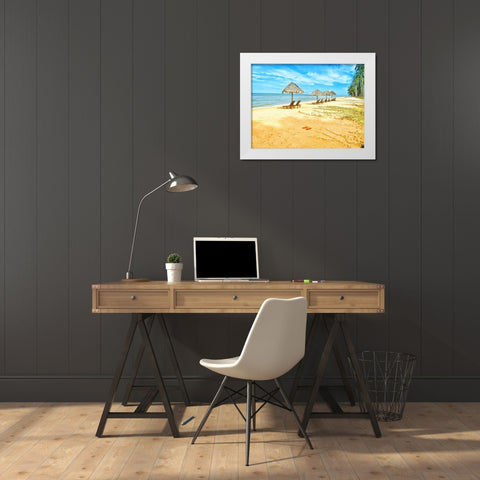 Beach 5 White Modern Wood Framed Art Print by Lee, Rachel