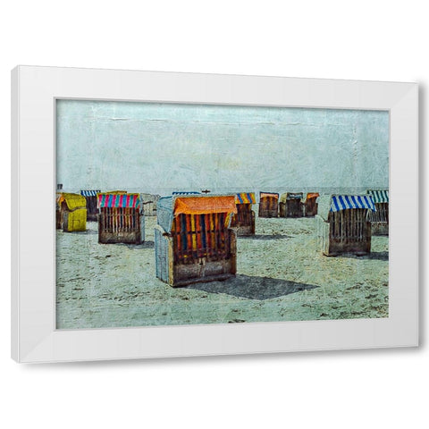 Beach 6 Painted White Modern Wood Framed Art Print by Lee, Rachel