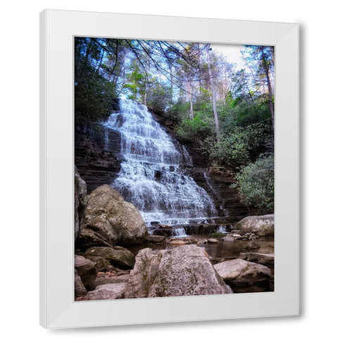 Benton Falls 4 White Modern Wood Framed Art Print by Lee, Rachel