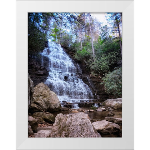 Benton Falls 4 White Modern Wood Framed Art Print by Lee, Rachel