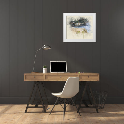 Bird 19 Watercolor White Modern Wood Framed Art Print by Lee, Rachel