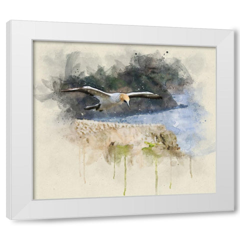 Bird 19 Watercolor White Modern Wood Framed Art Print by Lee, Rachel