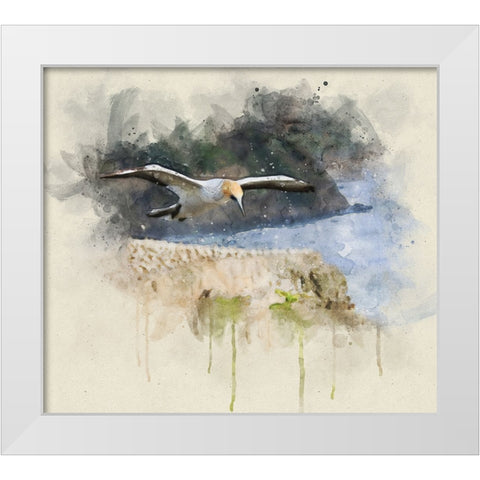 Bird 19 Watercolor White Modern Wood Framed Art Print by Lee, Rachel