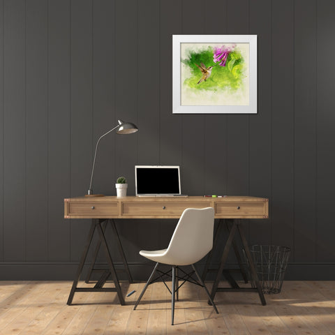 Bird 7 Watercolor White Modern Wood Framed Art Print by Lee, Rachel
