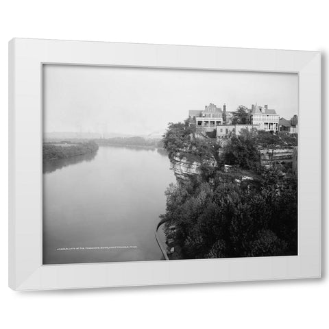 Bluffs of TN River Chattanooga 1917 White Modern Wood Framed Art Print by Lee, Rachel