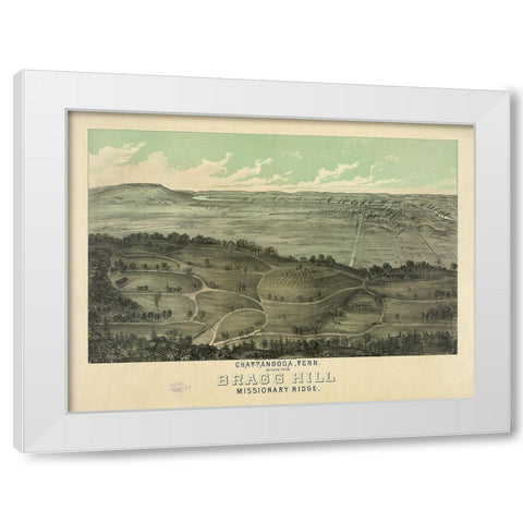 Bragg Hill Wood Cut 1887 White Modern Wood Framed Art Print by Lee, Rachel