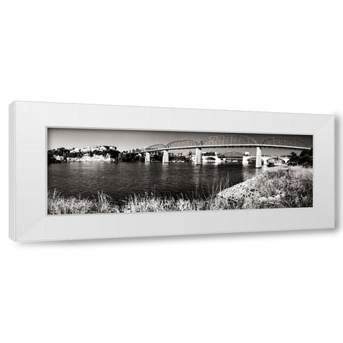 Bridge Poppies Sepia Glow White Modern Wood Framed Art Print by Lee, Rachel