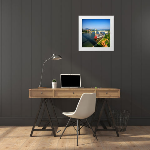 Bridge To Lookout Color White Modern Wood Framed Art Print by Lee, Rachel