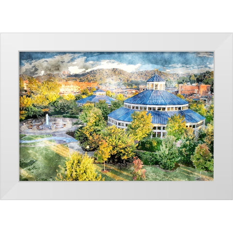 Carousel Watercolor White Modern Wood Framed Art Print by Lee, Rachel
