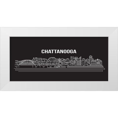 Chattanooga Abstract Drawing White Modern Wood Framed Art Print by Lee, Rachel