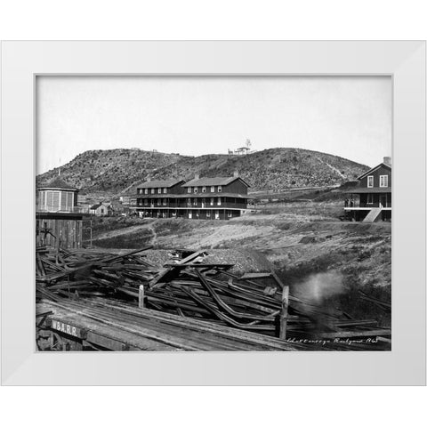 Chattanooga Rail Yard 1863 White Modern Wood Framed Art Print by Lee, Rachel