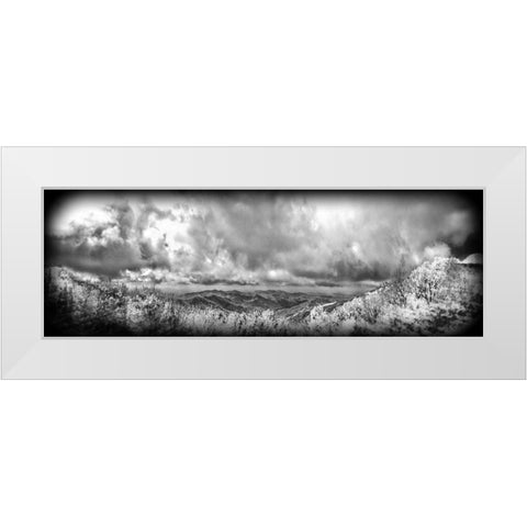 Cherohala Pano BW Holga White Modern Wood Framed Art Print by Lee, Rachel