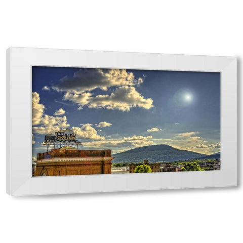 Choo Choo And Lookout White Modern Wood Framed Art Print by Lee, Rachel