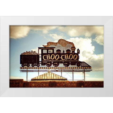 Choo Choo Glory White Modern Wood Framed Art Print by Lee, Rachel