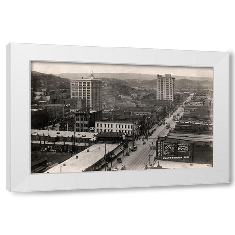 Downtown Chattanooga 1913 White Modern Wood Framed Art Print by Lee, Rachel