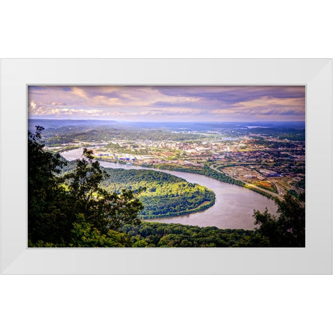 Downtown From Lookout 1 White Modern Wood Framed Art Print by Lee, Rachel