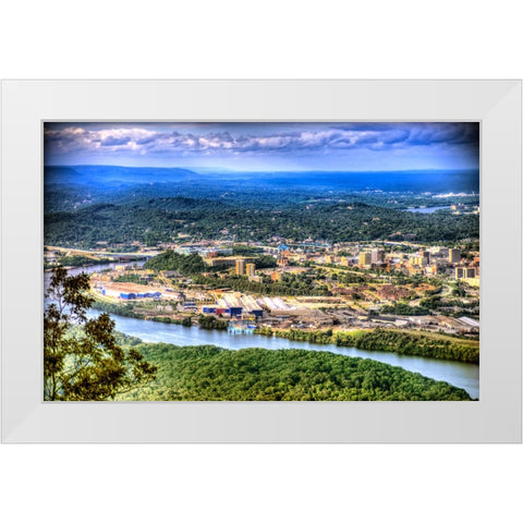 Downtown From Lookout 2 White Modern Wood Framed Art Print by Lee, Rachel