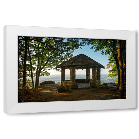 Fall Gazebo Overlook White Modern Wood Framed Art Print by Lee, Rachel