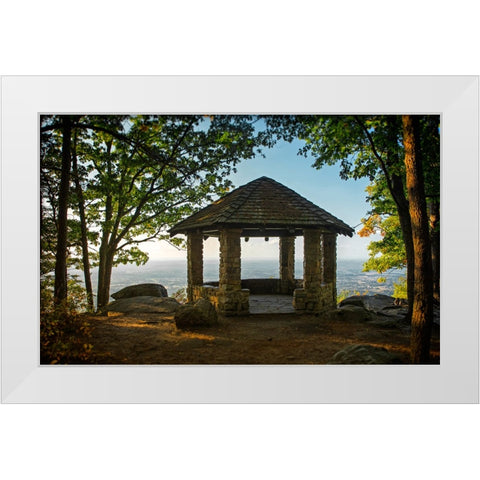 Fall Gazebo Overlook White Modern Wood Framed Art Print by Lee, Rachel