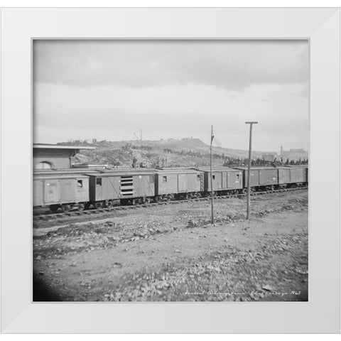 Federal Calvary Train Boxcars Chattanooga 1863 White Modern Wood Framed Art Print by Lee, Rachel