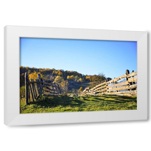 Fence 1 White Modern Wood Framed Art Print by Lee, Rachel