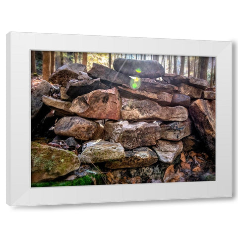Fire Rocks White Modern Wood Framed Art Print by Lee, Rachel