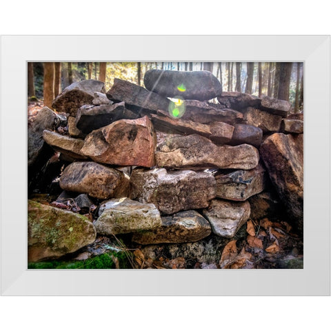 Fire Rocks White Modern Wood Framed Art Print by Lee, Rachel