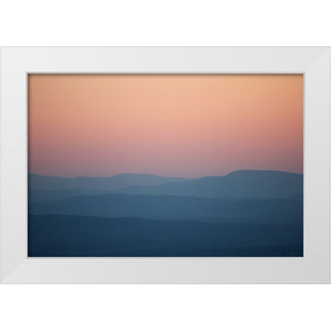 Foggy Mountains White Modern Wood Framed Art Print by Lee, Rachel