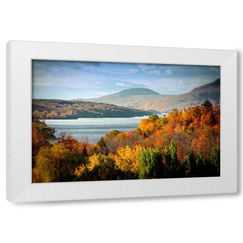 Forest Lake White Modern Wood Framed Art Print by Lee, Rachel