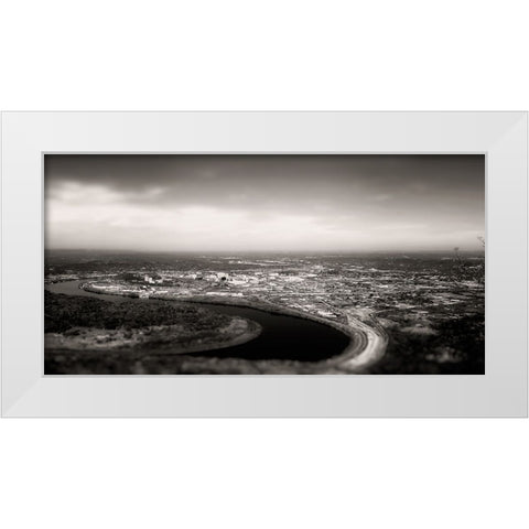 From Lookout Pano Sepia White Modern Wood Framed Art Print by Lee, Rachel