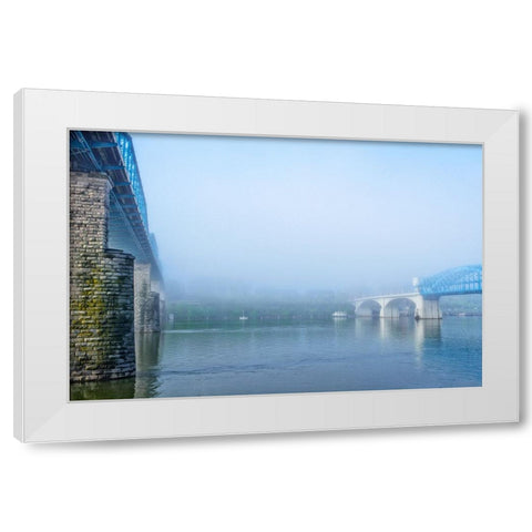 Ghost Bridges White Modern Wood Framed Art Print by Lee, Rachel