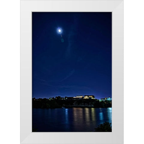Hunter And Moon White Modern Wood Framed Art Print by Lee, Rachel