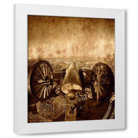 Lookout Cannon 2 Textured White Modern Wood Framed Art Print by Lee, Rachel