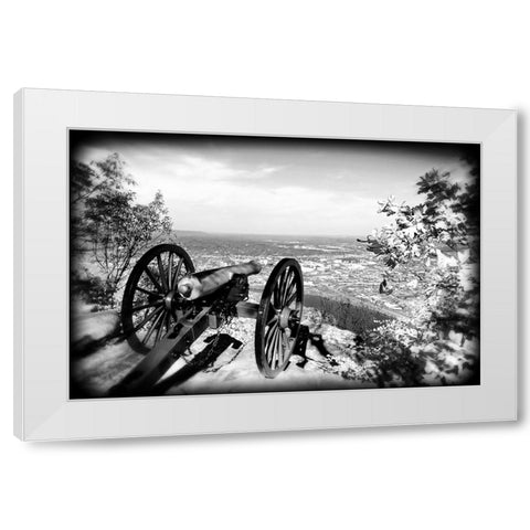 Lookout Cannon BW Holga White Modern Wood Framed Art Print by Lee, Rachel