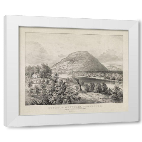 Lookout Mountain and Chattanooga Railroad 1866 White Modern Wood Framed Art Print by Lee, Rachel