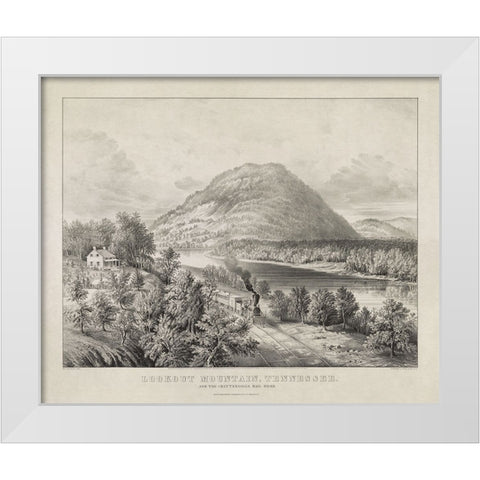 Lookout Mountain and Chattanooga Railroad 1866 White Modern Wood Framed Art Print by Lee, Rachel