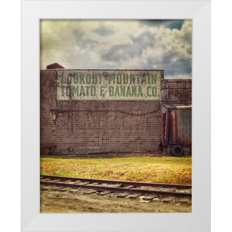 Lookout Mountain Tomato Sign White Modern Wood Framed Art Print by Lee, Rachel