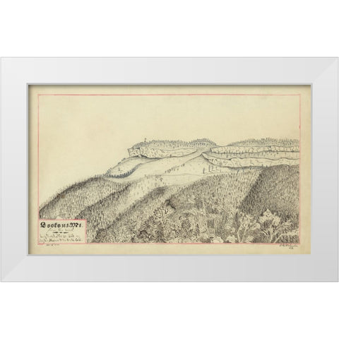 Lookout Mtn Drawing Maj Gen Hooker 1864 White Modern Wood Framed Art Print by Lee, Rachel
