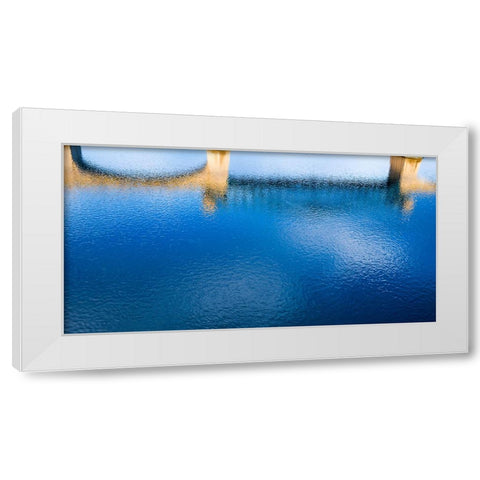 Market Bridge River Reflection White Modern Wood Framed Art Print by Lee, Rachel
