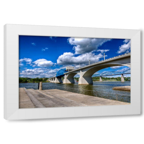 Market Bridge Vivid White Modern Wood Framed Art Print by Lee, Rachel