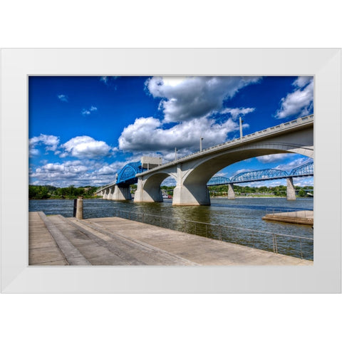 Market Bridge Vivid White Modern Wood Framed Art Print by Lee, Rachel